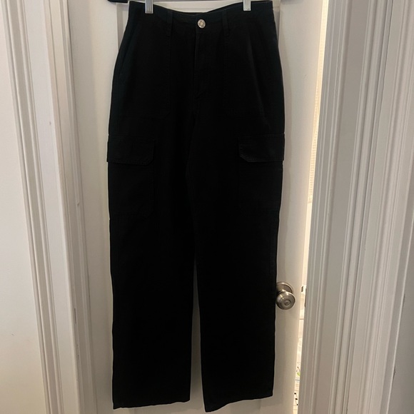 Zara TRF Straight Cargo Pants in Black Size 27 (US 4) - Picture 2 of 8